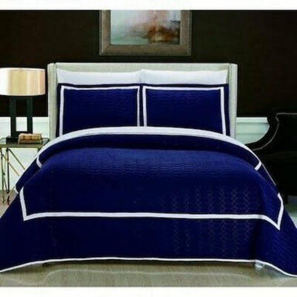 CHIC Home Birmingham 3 Piece Quilt Set Bedding, Various Sizes - Picture 1 of 1